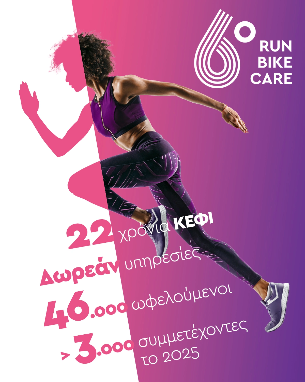 Run Bike Care campaign visual for ΚΕΦΙ NGO
